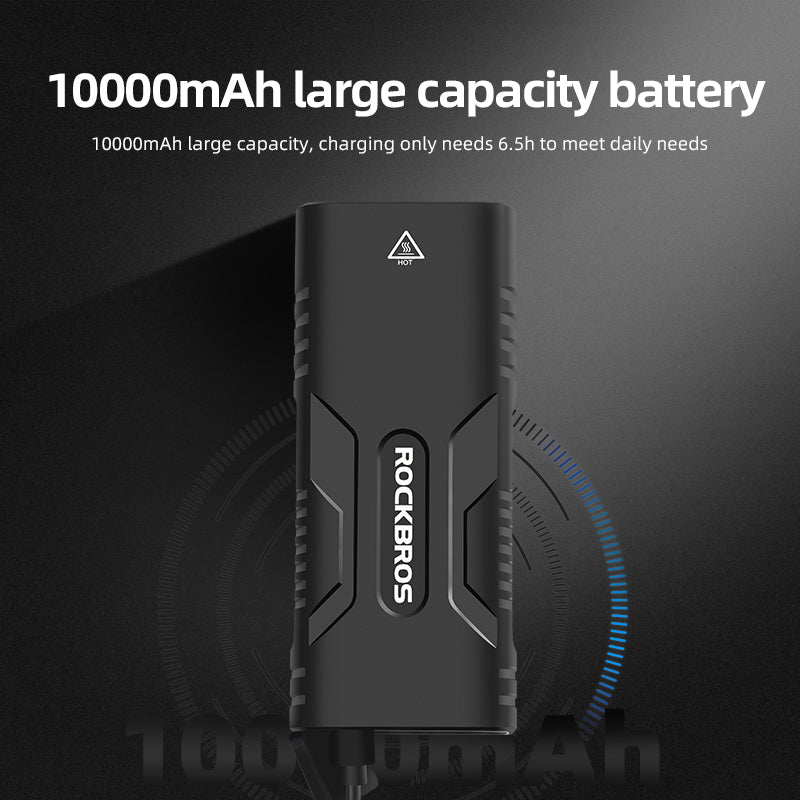 ROCKBROS Bike Front Headlight 850LM with Mobile Charging BC29 10000mAh Power Bank