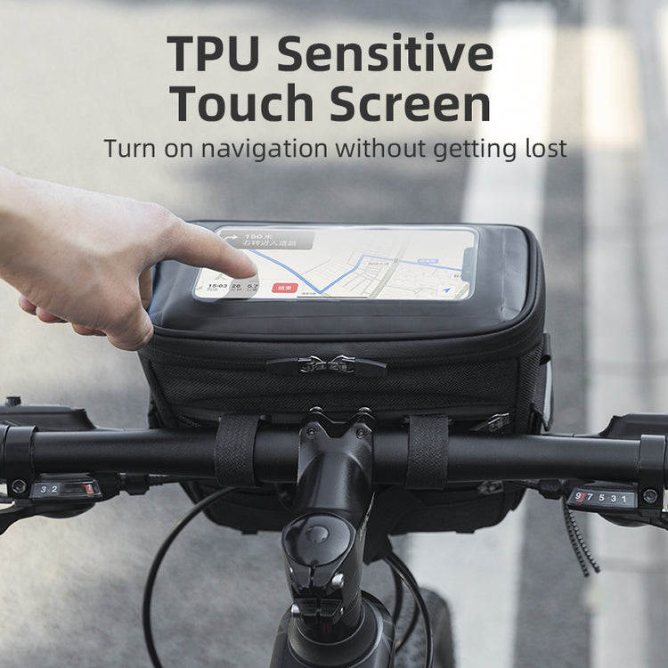 ROCKBROS Motorcycle Bike Handlebar Bag Bicycle Front Storage Bags Bike Phone Mount Pouch Bag with Removable Shoulder Strap for Road Mountain Commute Bike