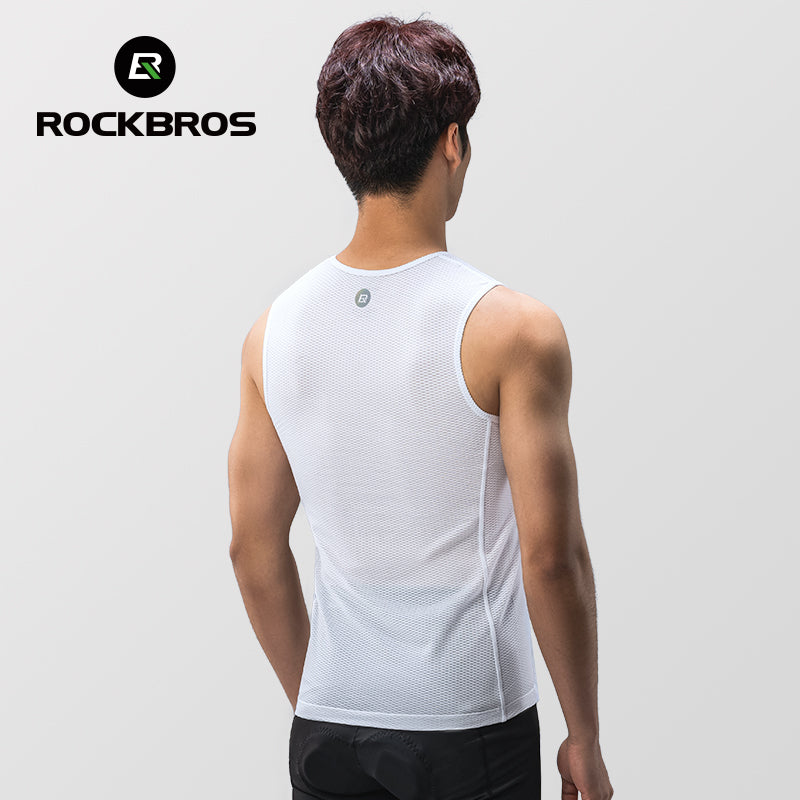 ROCKBROS Men Cycling Base Layer Sweat Wicking Stretch Breathable Sporty Vest