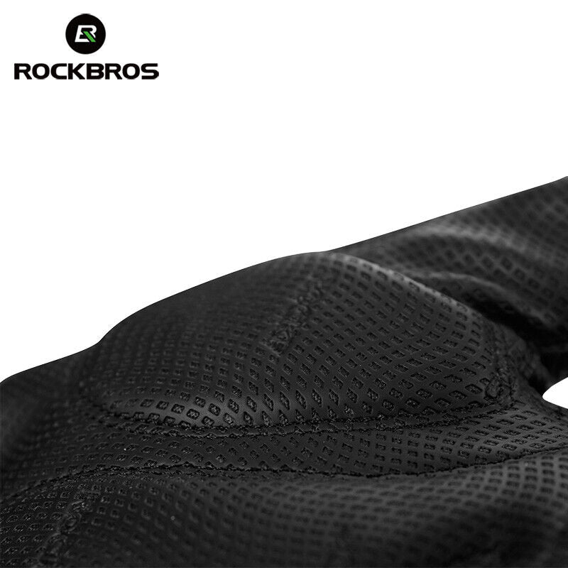 ROCKBROS Bicycle Cycling Gloves Fingerless Shockproof Breathable Leather Gloves