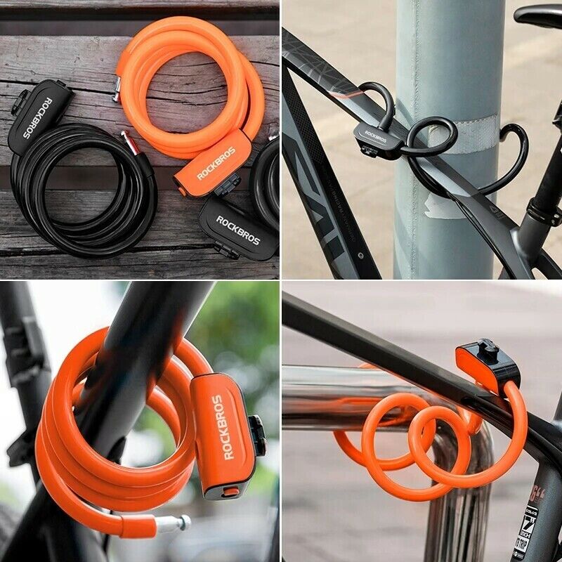 ROCKBROS MTB Bicycle Bike Cable Lock With Bracket 1.1M