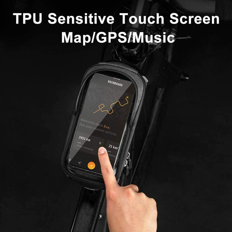 ROCKBROS Mobile Phone Bag Bike Bicycle Cycling Frame Bag Waterproof Touch Screen Fit 6.5in