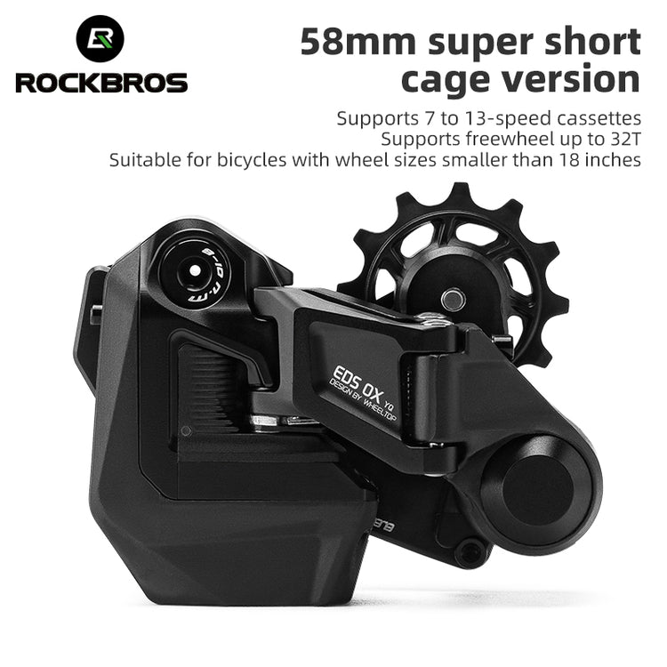 ROCKBROS EDS OX Electronic Bicycle Bike Rear Derailleur Long/Short Cage Black