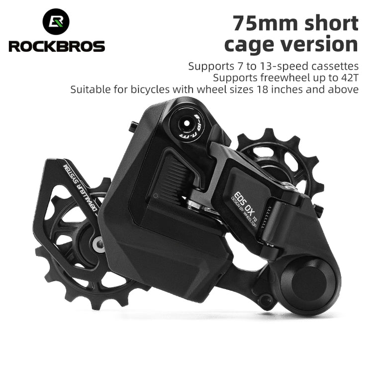 ROCKBROS EDS OX Electronic Bicycle Bike Rear Derailleur Long/Short Cage Black