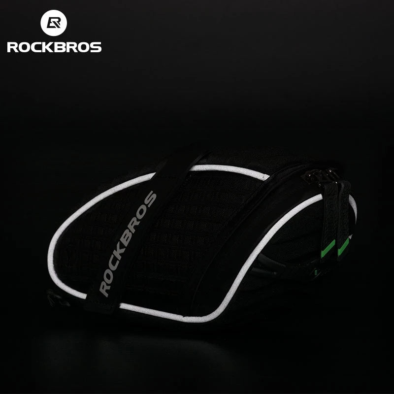 RockBros Waterproof Cycling Saddle Bag Bike Rear Seat Bags Zipper Bicycle Black