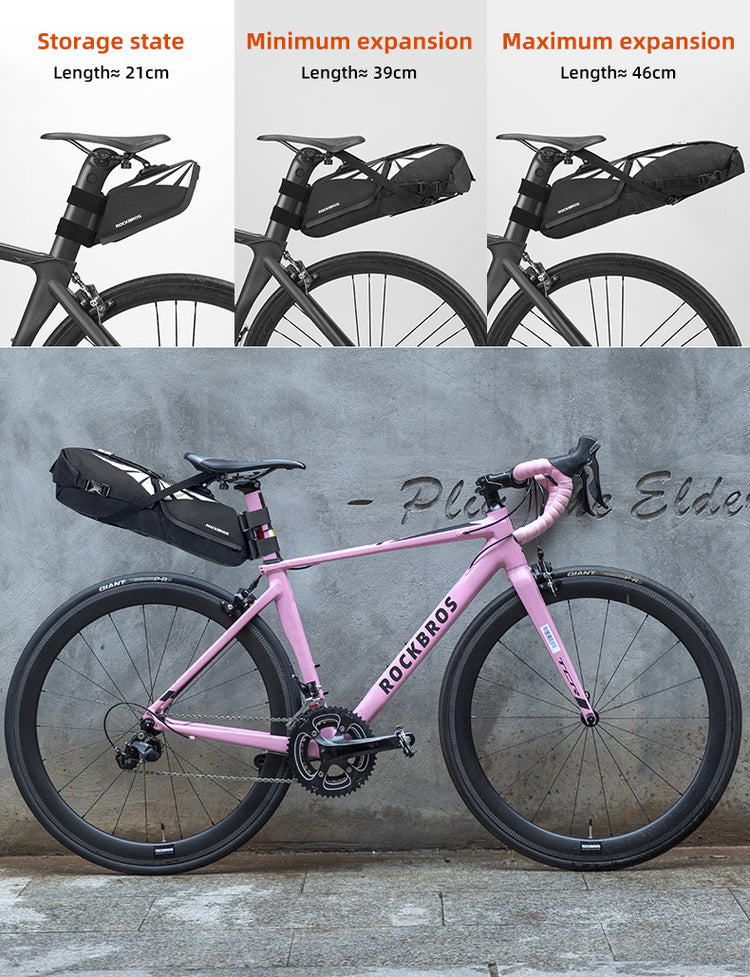 ROCKBROS Bike Saddle Bag Foldable 8L Waterproof Bicycle Seat Bag Tail Bag