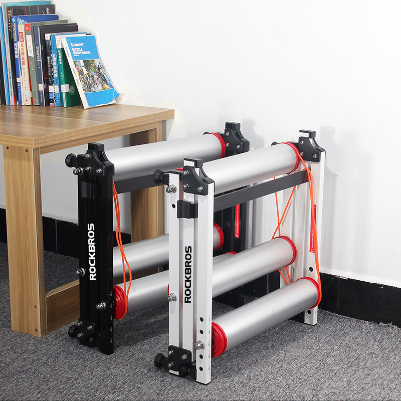ROCKBROS Cycling Bicycle Roller Trainer Black Bike Rollers Foldable Indoor Cycling Training Silent Rollers Exercise Indoor Folding
