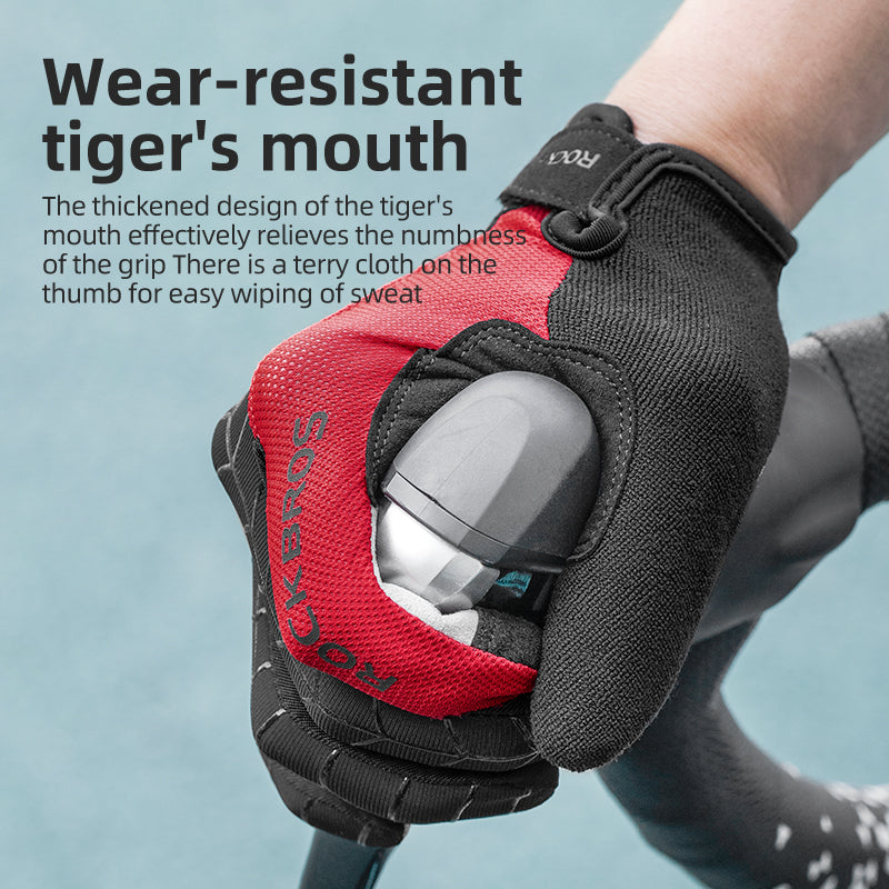 Rockbros-Full Finger Cycling Gloves Touchscreen Gloves  Full Finger Sports Gloves Running Gloves