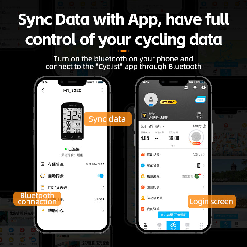 ROCKBROS Bike Computer ANT+ Bluetooth Waterproof GPS/BDS/Galileo Position System