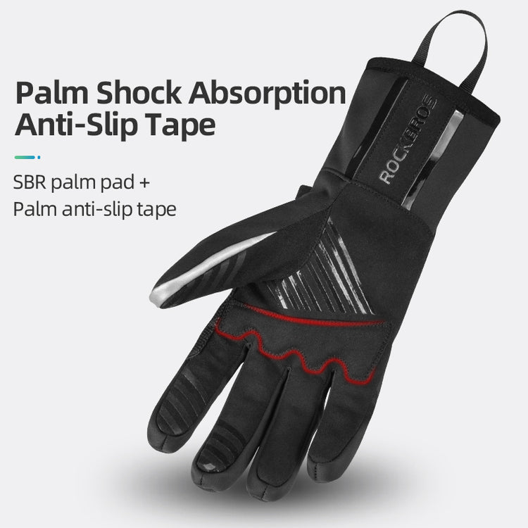 ROCKBROS Ski Cycling Gloves Winter Motorcycle Velvet Thermal Gloves Windproof Touch screen Gloves