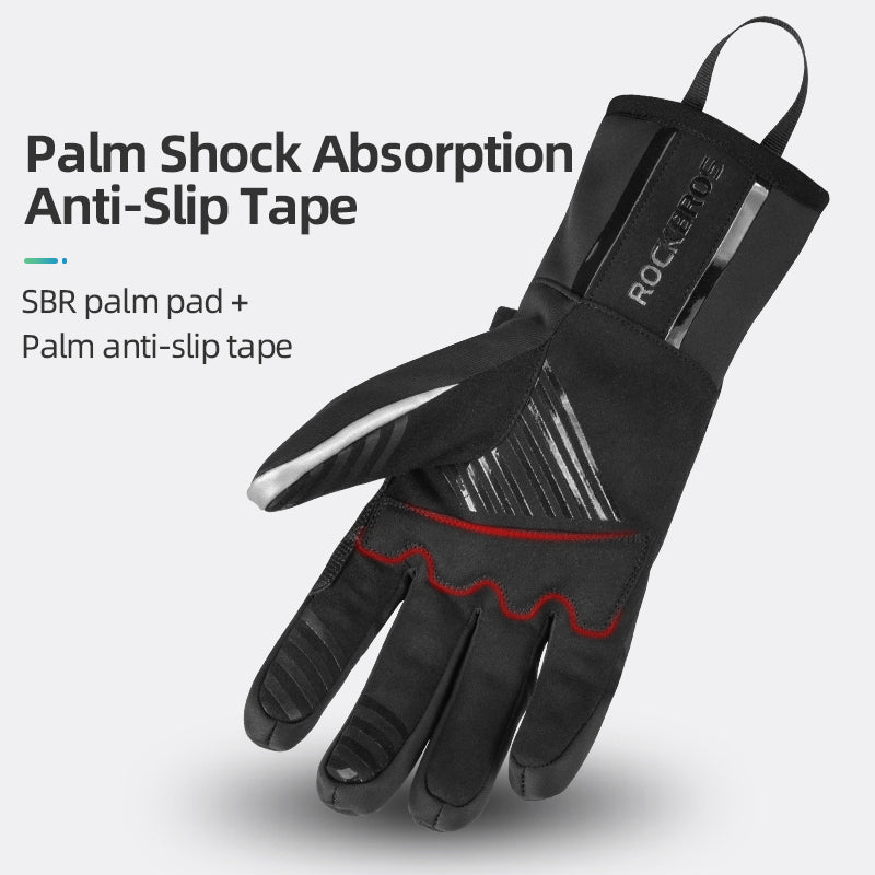 ROCKBROS Ski Cycling Gloves Winter Motorcycle Velvet Thermal Gloves Windproof Touch screen Gloves