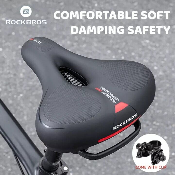 ROCKBROS Bike Bicycle Saddle Seat With Handle Comfort Shockproof Memory Foam Reflective Cycling Cushion
