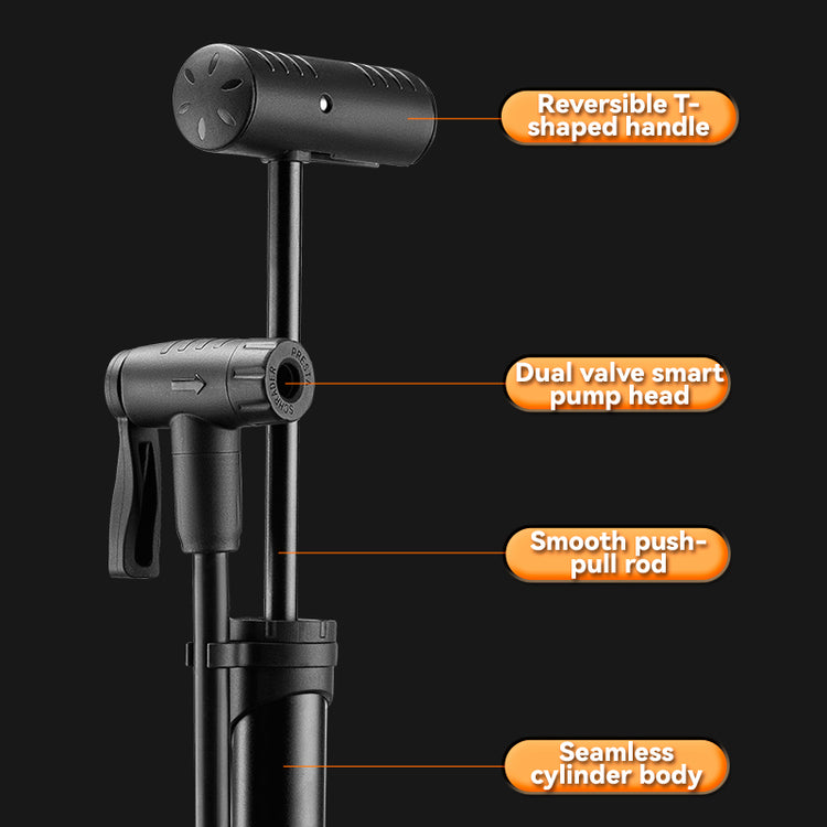 ROCKBROS Bicycle Bike Foot Pump With Gauge 120PSI Presta/Schrader Valve