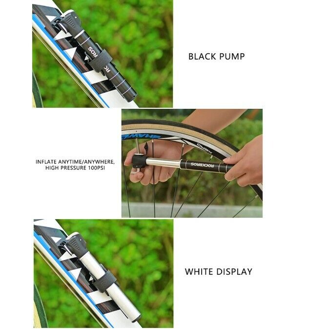 ROCKBROS One-Way Dual Valve Mini Bike Pump in Black