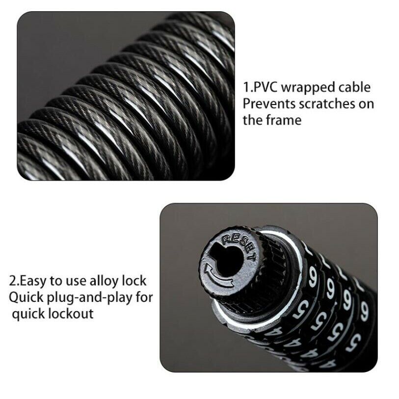 JIN Bicycle Cable Lock Bike Anti-theft Lock Mini 1.5m Bicycle Security Password