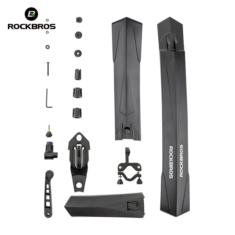ROCKBROS MTB Bicycle Fender Front Rear Fender With LED Rear Light Bike Wings Mudguard Cycling Mountain