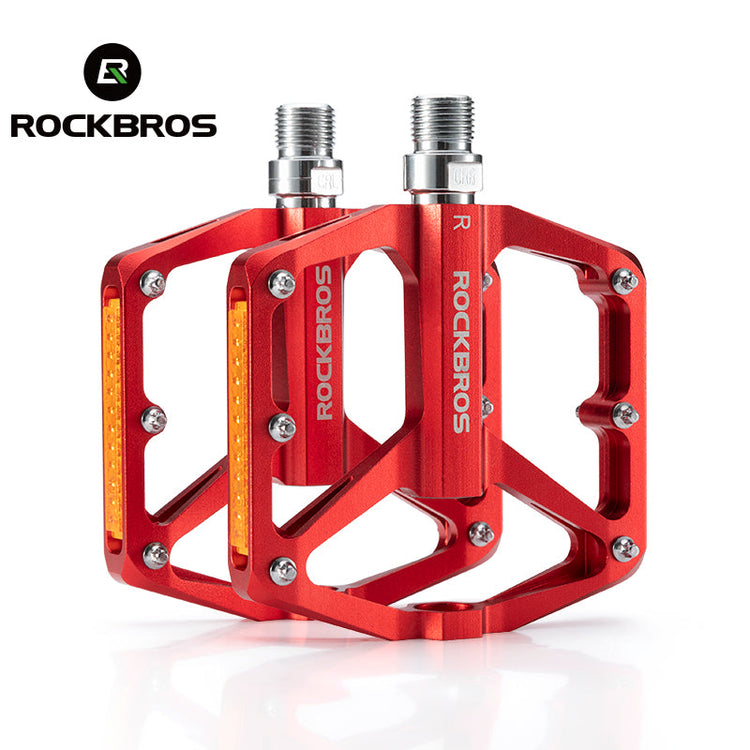 ROCKBROS Aluminium Alloy Non-Slip Reflective Bicycle Pedals For MTB Mountain Road Bike