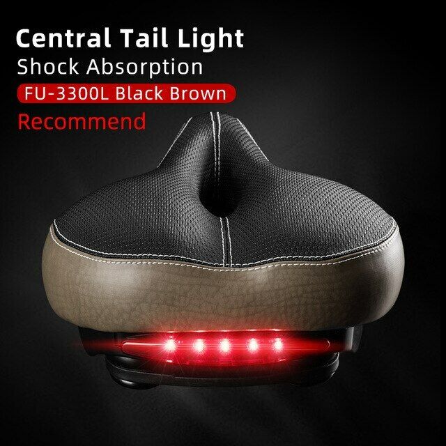 ROCKBROS Bicycle Bike Saddle Seat with Taillight Breathable Shockproof Soft Cushion