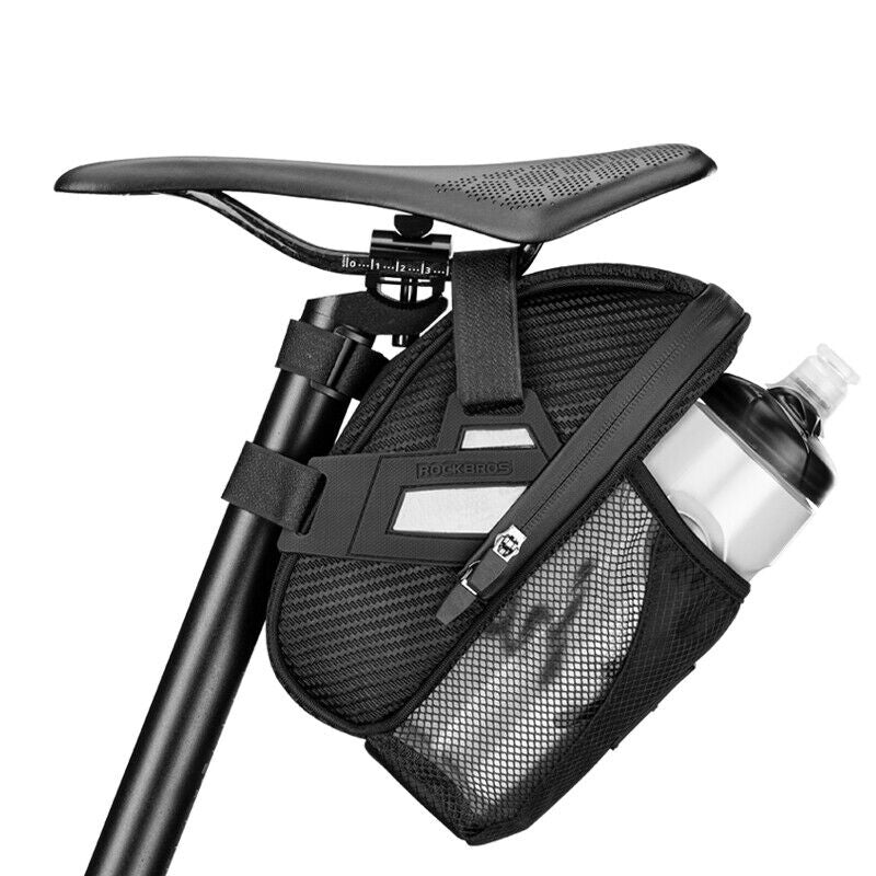 ROCKBROS Bike Seat Bag, Bicycle Saddle Bag Under Seat 3D Shell Cycling Seat  Pack for Mountain Road Bikes Black