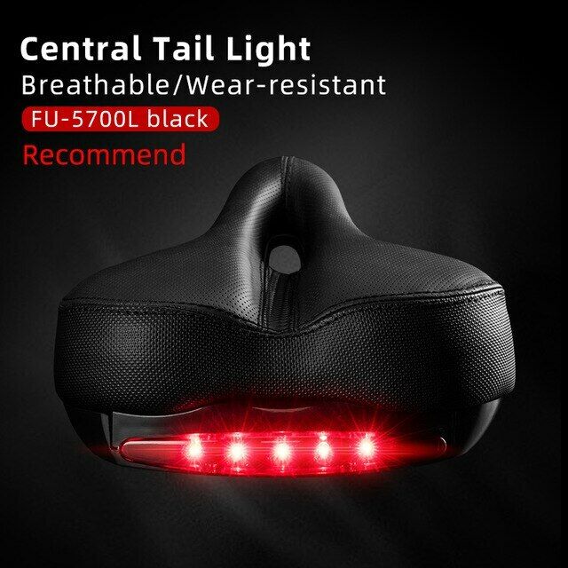 ROCKBROS Bicycle Bike Saddle Seat with Taillight Breathable Shockproof Soft Cushion