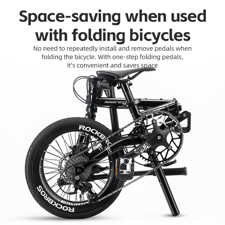 ROCKBROS Bicycle Folding Bike Foldable Pedals Reflective 9/16''
