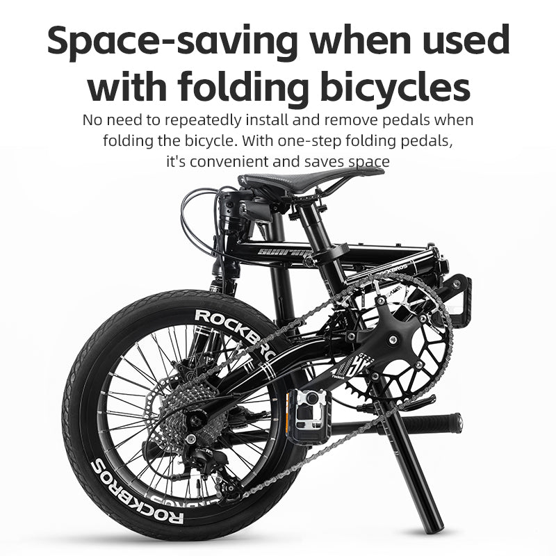 ROCKBROS Bicycle Folding Bike Foldable Pedals Reflective 9/16''