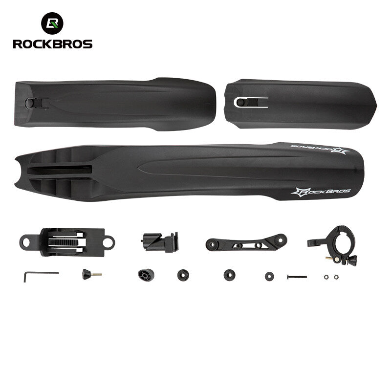 ROCKBROS MTB Bicycle Fender Front Rear Fender With LED Rear Light Bike Wings Mudguard Cycling Mountain