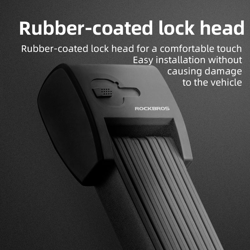 ROCKBROS Bicycle Lock Bike Smart Bluetooth Fingerprint Folding Locks MTB Waterproof Anti-Thief Manganese Steel Locks For Cycling