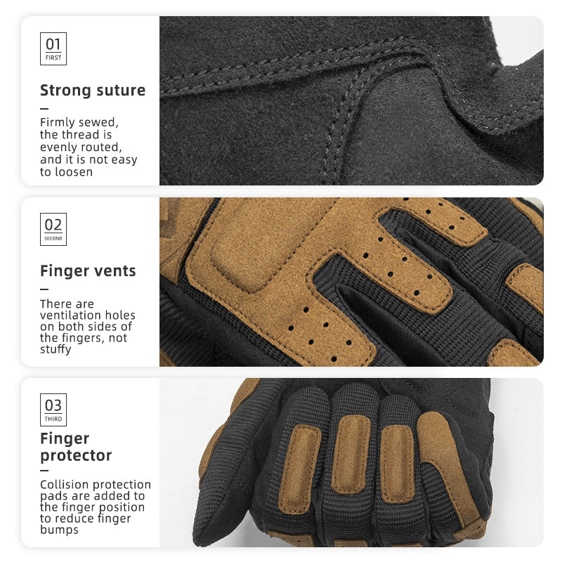 ROCKBROS Motorcycle Long Finger Gloves Touch Screen Non-Slip SBR Padded Riding Gloves Unisex