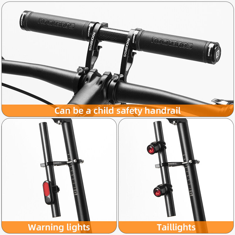 ROCKBROS Bike Handlebar Extender Double Bike Handlebar Bracket Mount Bicycle Handlebar Extension Lightweight Durable for Holding Bicycle Speedometer GPS Phone Mount Holder