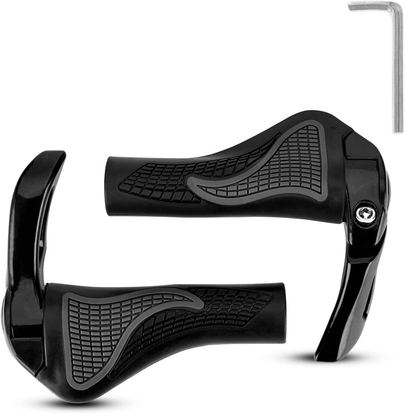 ROCKBROS Bike Grips Single Lock-on Bicycle Handlebar Non-Slip Mountain Bike Handlebar Comfortable Shockproof Grips for BMX, MTB, Beach Cruiser, Scooter