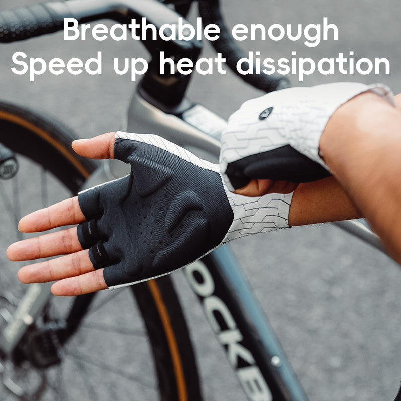 ROCKBROS Mountain Road Cycling Fingerless Gloves Shockproof Breathable Non-Slip