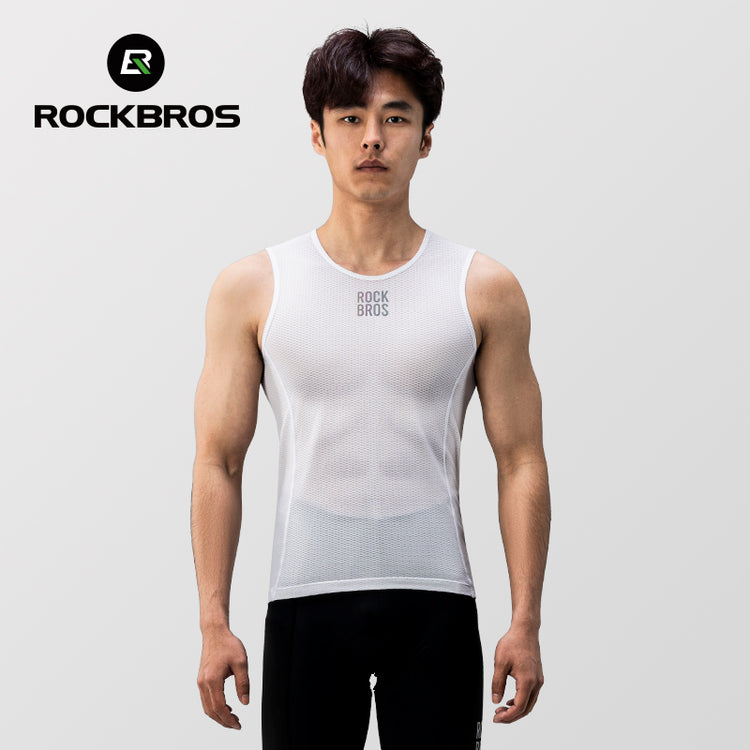 ROCKBROS Men Cycling Base Layer Sweat Wicking Stretch Breathable Sporty Vest