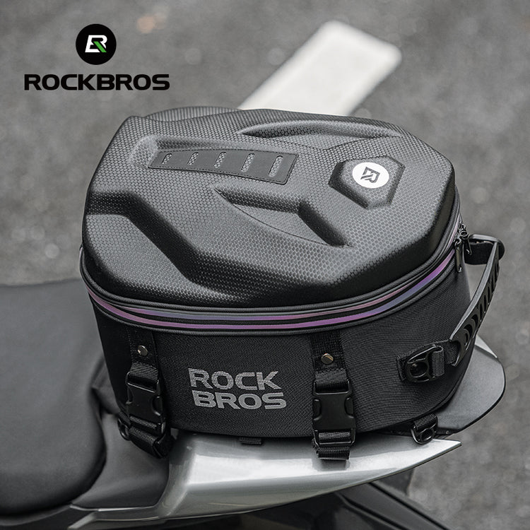 ROCKBROS Motorcycle Motorbike Saddle Seat Tail Bag Backpack Hard Shell 12.5L