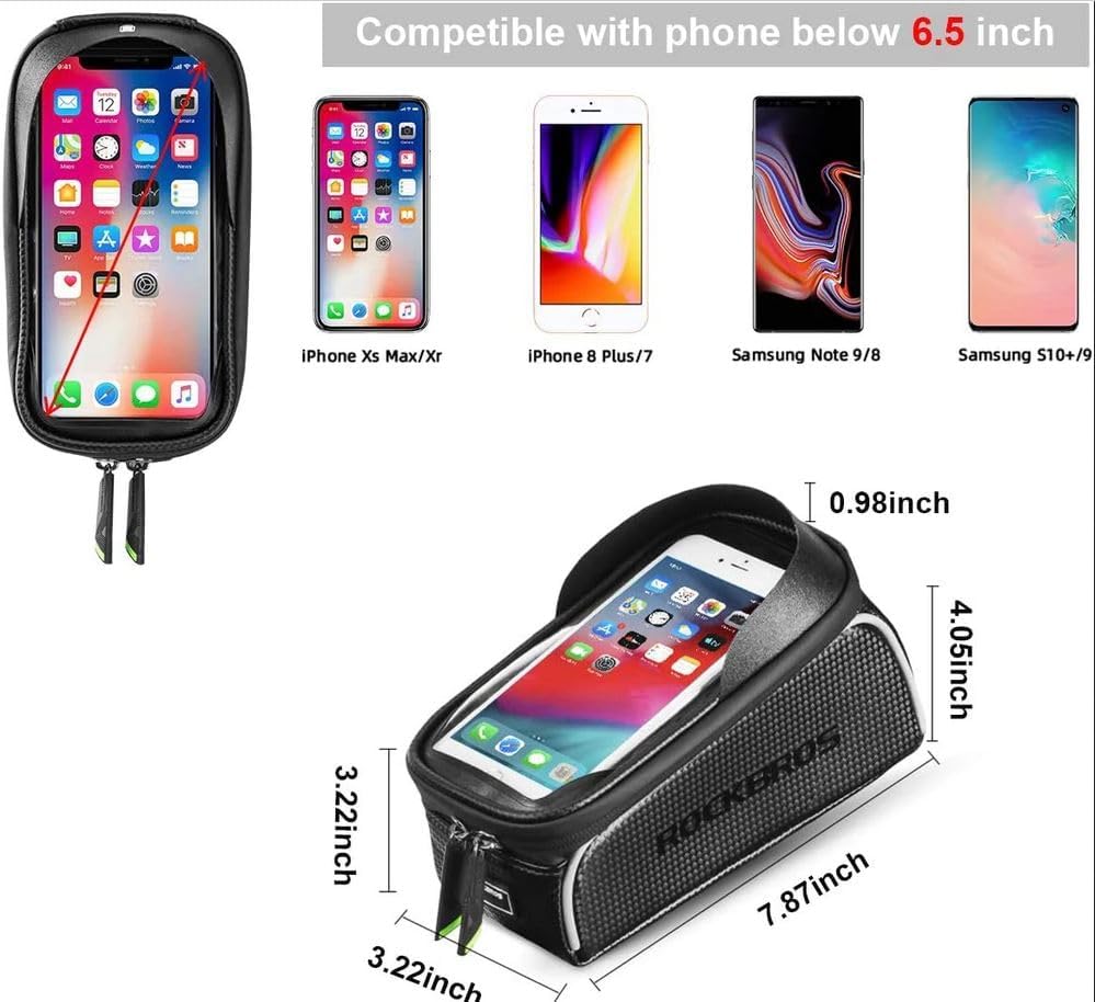 Rockbros-Top Tube Bike Bag With Phone Case Holder