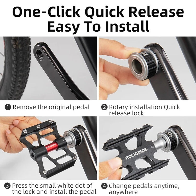 ROCKBROS Quick-Release Bike Pedals in Black (Pair)