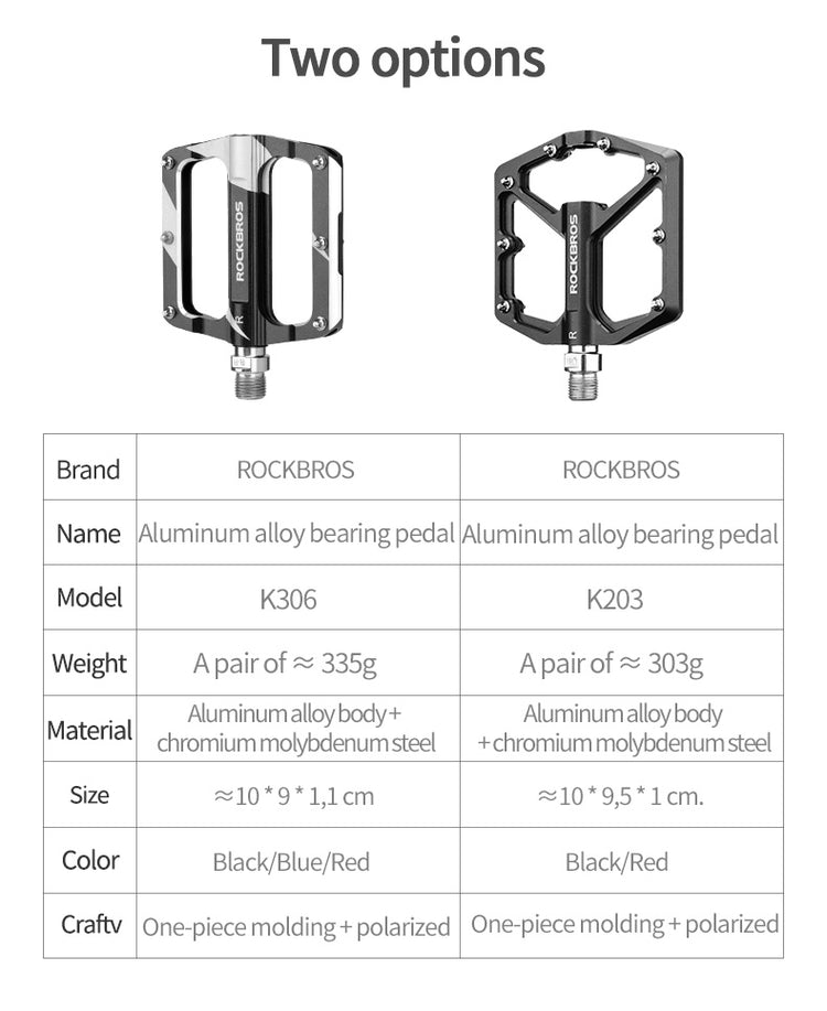 ROCKBROS Flat Lightweight Pedals in Various Colours