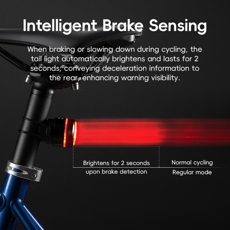 ROCKBROS Touch Switch Bike Rear Light MTB Bicycle Taillight Brake Sensing USB-C