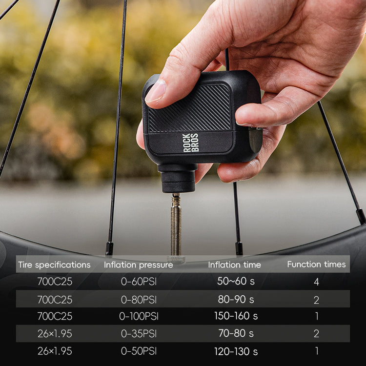 ROCKBROS AS110 Portable Mini Electric Bike Tire Pump 100PSI
