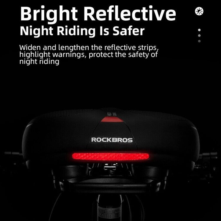 ROCKBROS Bike Bicycle Saddle Seat With Handle Comfort Shockproof Memory Foam Reflective Cycling Cushion
