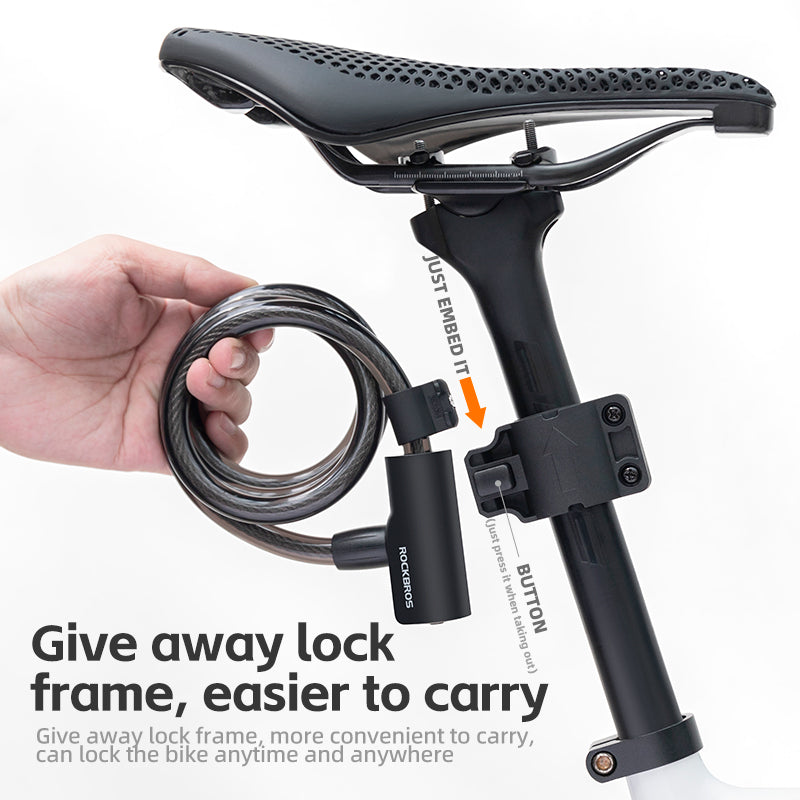 ROCKBROS Bicycle Stell Cable Lock Security Anti-theft Portable Key Lock for MTB Road Bike Motorcycle Lock