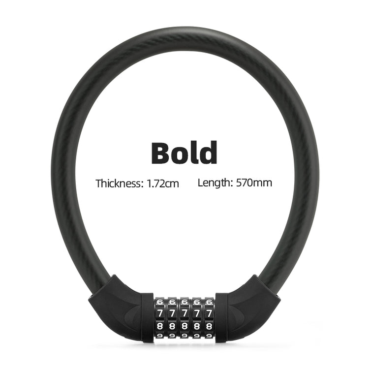 ROCKBROS Bike Lock 5 Digit Cable Lock Lightweight Bicycle Lock Combination Portable Lock