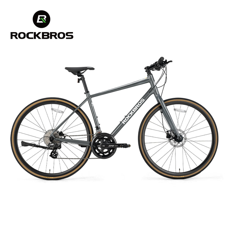 ROCKBROS RIDA-P2E 700C Road Bike Flat Handlebar 8 Speed Aluminum Alloy