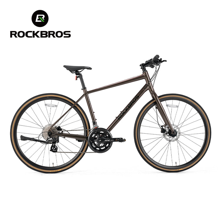 ROCKBROS RIDA-P2E 700C Road Bike Flat Handlebar 8 Speed Aluminum Alloy