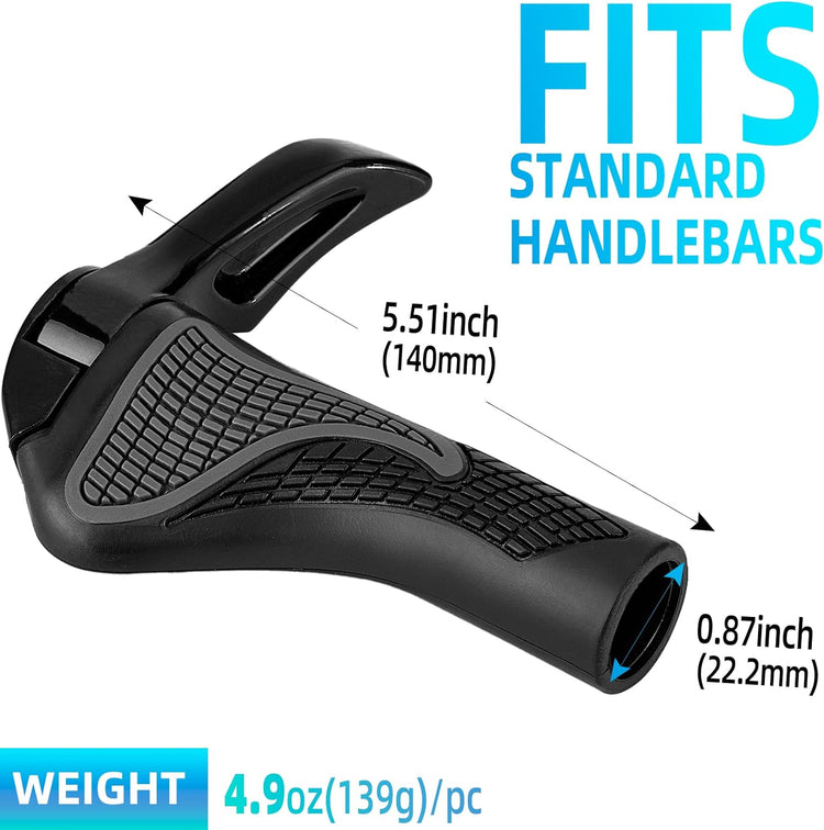 ROCKBROS Bike Grips Single Lock-on Bicycle Handlebar Non-Slip Mountain Bike Handlebar Comfortable Shockproof Grips for BMX, MTB, Beach Cruiser, Scooter