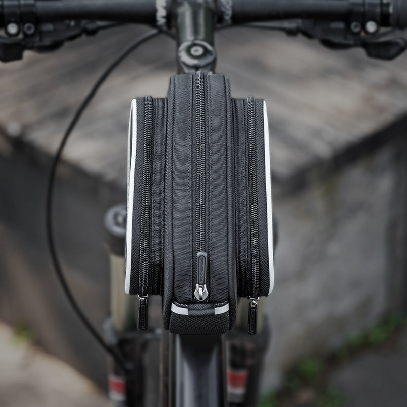 ROCKBROS Cycling Bike Top Front Tube Bag Waterproof Big Capacity Cycling Frame Bag Black