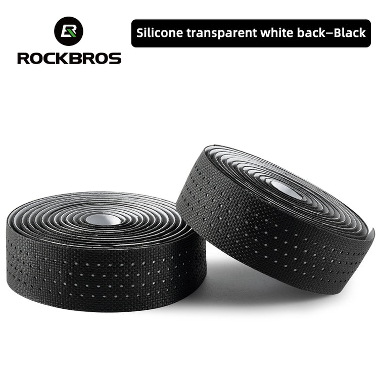 ROCKBROS Silicone PU Bicycle Handlebar Tape Soft Breathable Road Bike Tape Shock-absorption Anti-Slip Gravel Bicycle Handlebar Wrap Drop Bar Belt