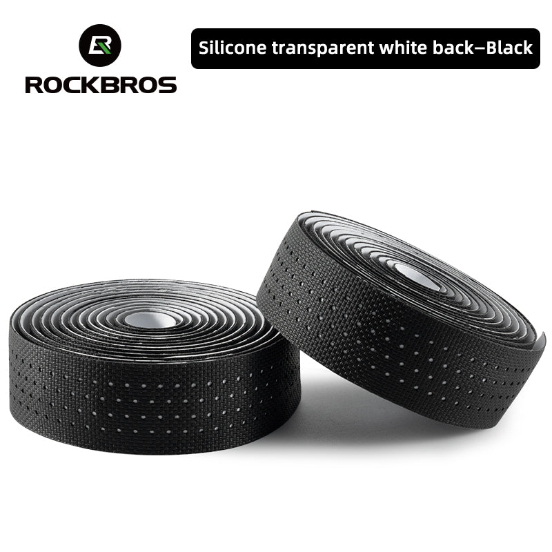 ROCKBROS Silicone PU Bicycle Handlebar Tape Soft Breathable Road Bike Tape Shock-absorption Anti-Slip Gravel Bicycle Handlebar Wrap Drop Bar Belt