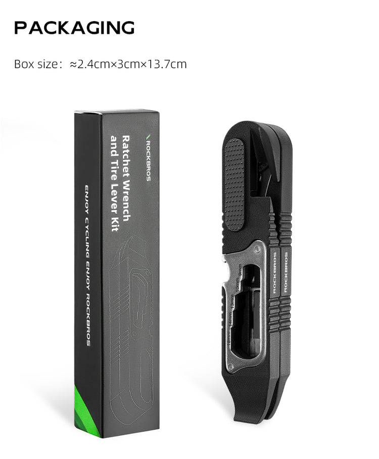 ROCKBROS Bike Bicycle Tire Lever Portable Multi-function Hex Wrench Spoke Hook Tool Kit