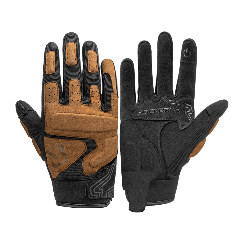 ROCKBROS Motorcycle Long Finger Gloves Touch Screen Non-Slip SBR Padded Riding Gloves Unisex